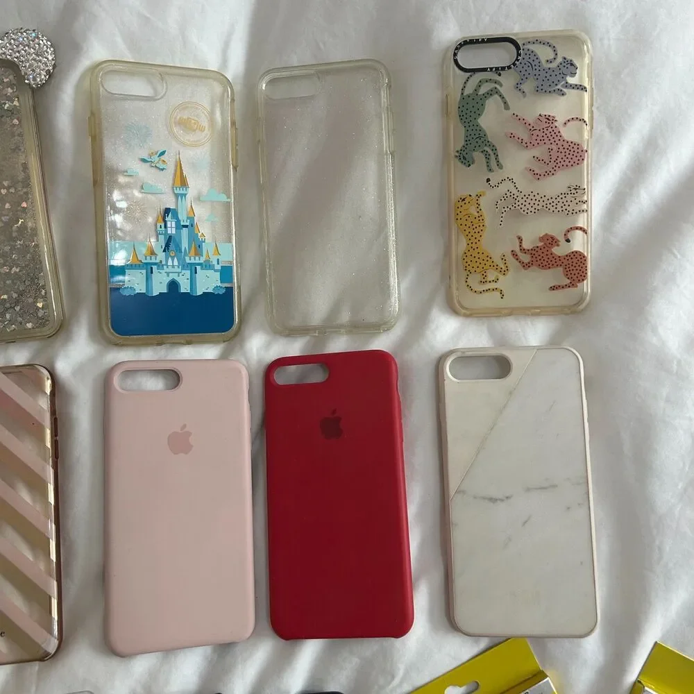 Lot of 9 iPhone 8 Plus or iPhone 7 Plus cases, 1 holster, 2 screen protectors
